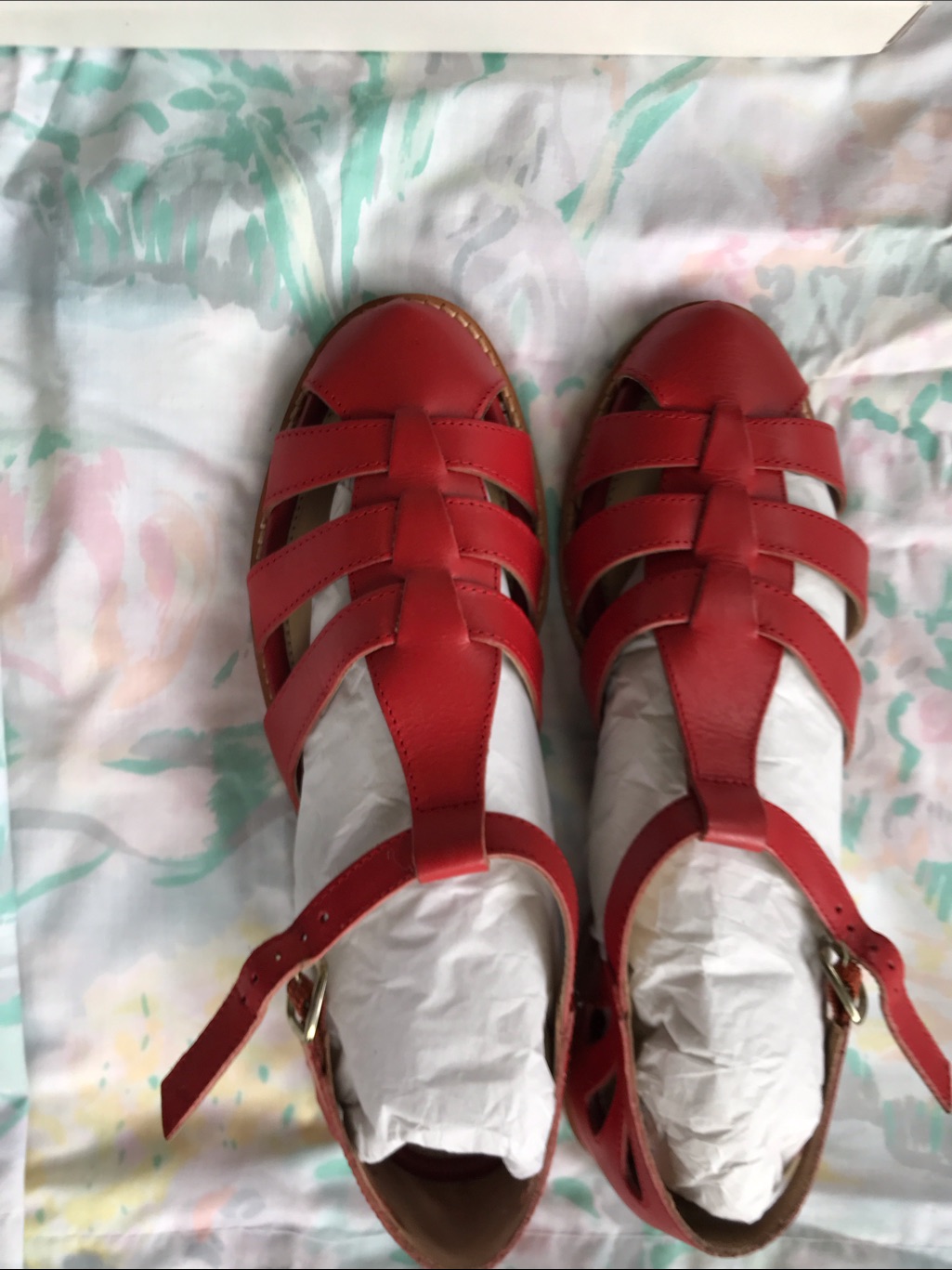 Fisherman Sandals - Chelsea Crew Red Leather Vintage-Style — image 4 of 8